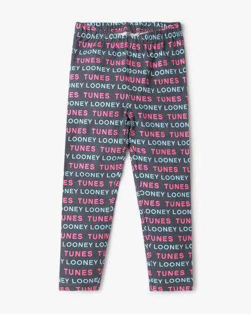 Typographic Print Cotton Leggings