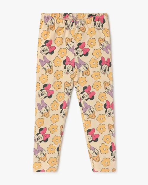 Disney Print Leggings with Elasticated Waist