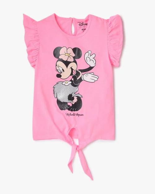 Minnie Mouse Print Round-Neck T-Shirt