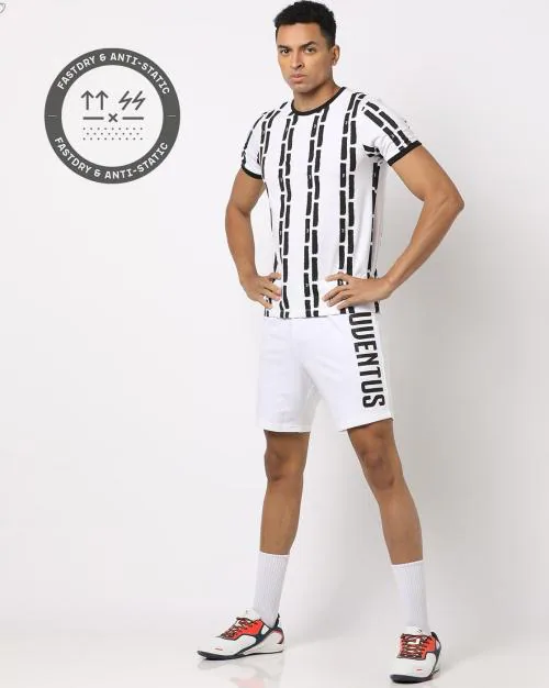 Relaxed Fit Juventus Striped Crew-Neck T-Shirt