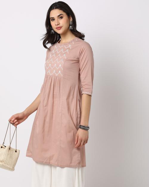 Embroidered A-Line Kurta