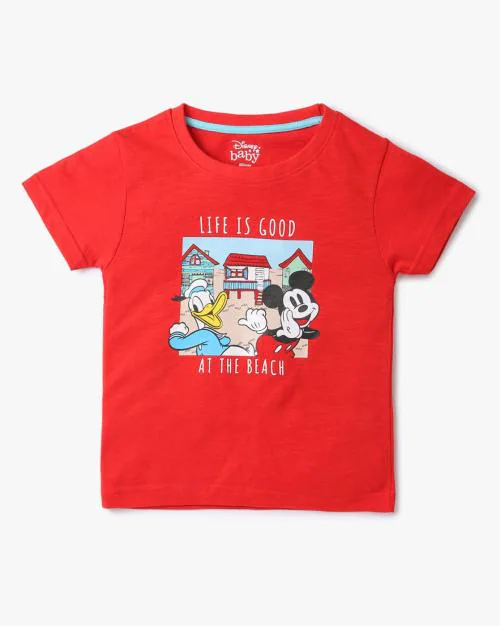 Mickey & Friends Print Round-Neck T-Shirt