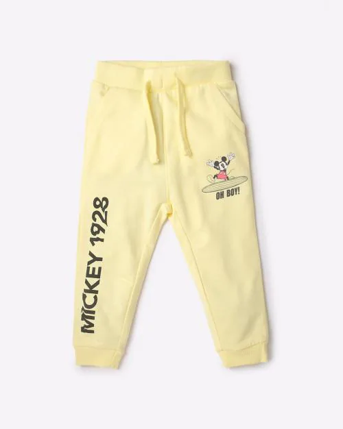 Mickey Mouse Print Cotton Joggers