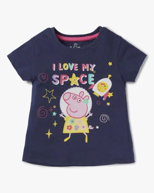 Peppa Pig Print Round-Neck T-Shirt