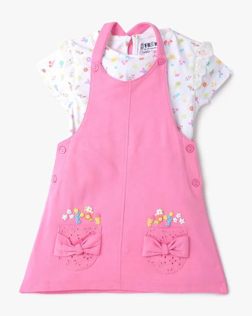 Dungaree with Floral Print T-Shirt