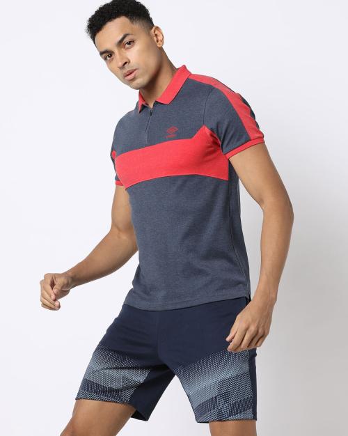 Buy Regular Fit Colourblock Polo T-Shirt Online at Best Prices in India ...