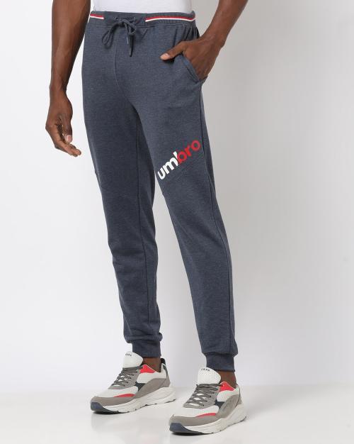 Men Brand Print Joggers with Slip Pockets