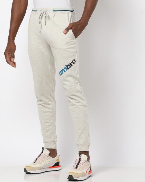 Men Brand Print Joggers with Slip Pockets