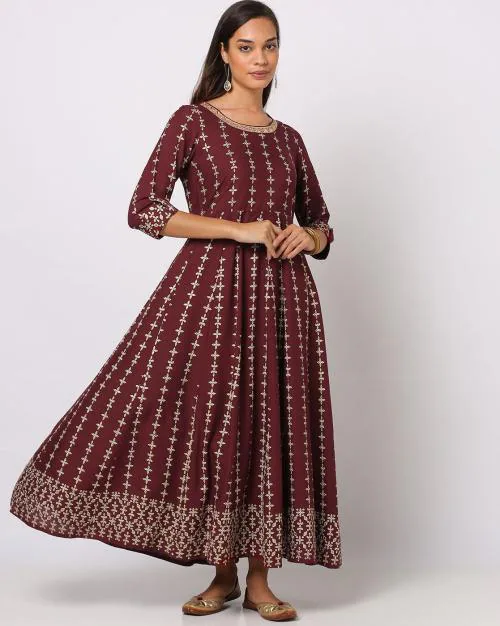 Floral Print Fit & Flare Maxi Dress