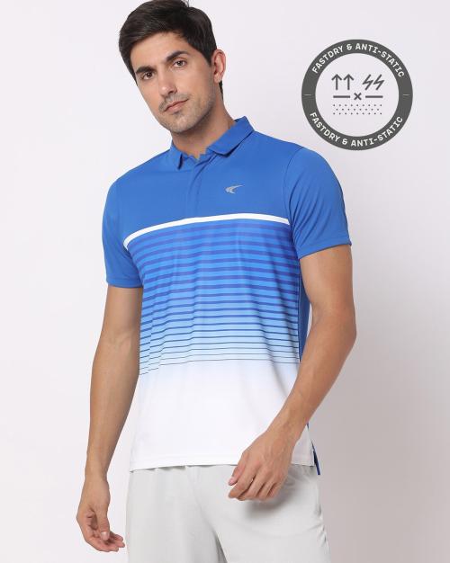 Regular Fit Court Sports Striped Polo T-Shirt