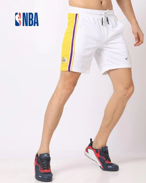 Men NBA Lakers Shorts with Tape Detail