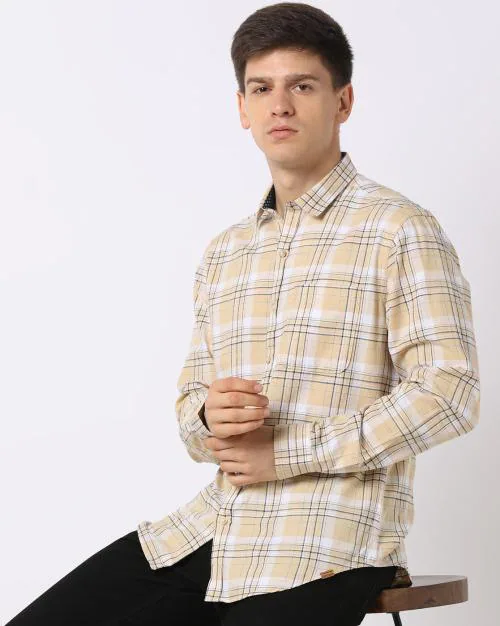 Men Checked Slim Fit Shirt