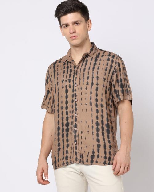 Buy Men Tie & Dye Print Relaxed Fit Shirt Online at Best Prices in ...