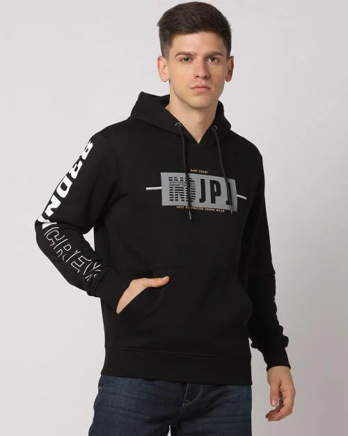 Chest Print Slim Fit Hoodie