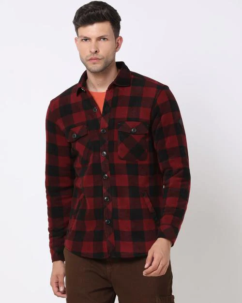 Checked Slim Fit Shacket