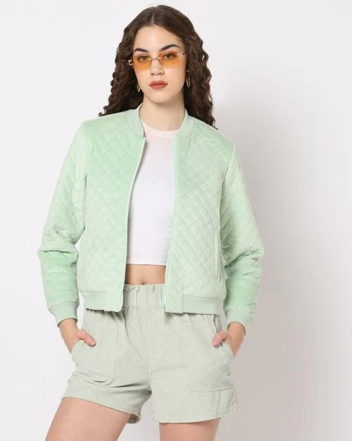 Quilted Relaxed Fit Bomber Jacket