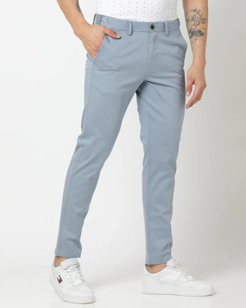 Slim Fit Flexi Dad Waist Trousers