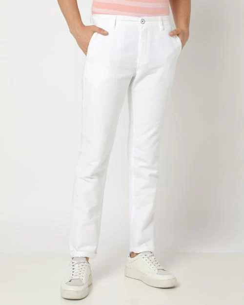 Tapered Fit Flat-Front Chinos