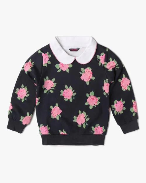 Floral Print Peter Pan Collar Sweatshirt