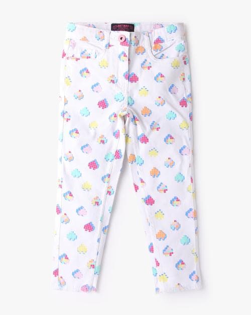 All-Over Print Flat-Front Pants