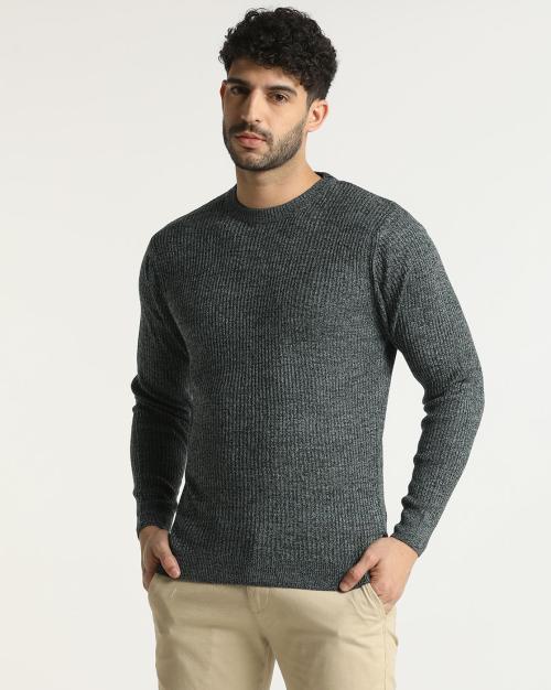 Ribbed Crew-Neck Pullover