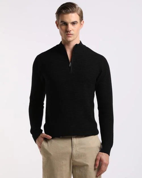 Knitted Sweatshirt with Zipper