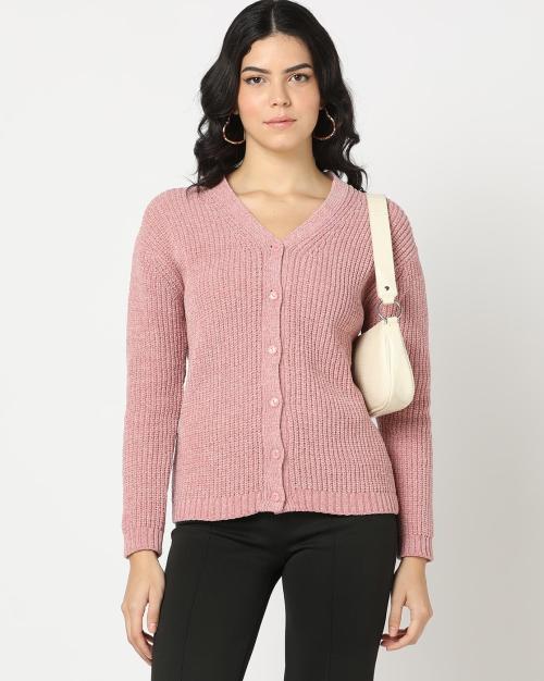 Chenille V-Neck Cardigan