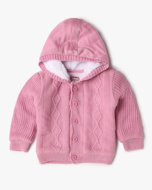 Girls Knitted Hooded Cardigan