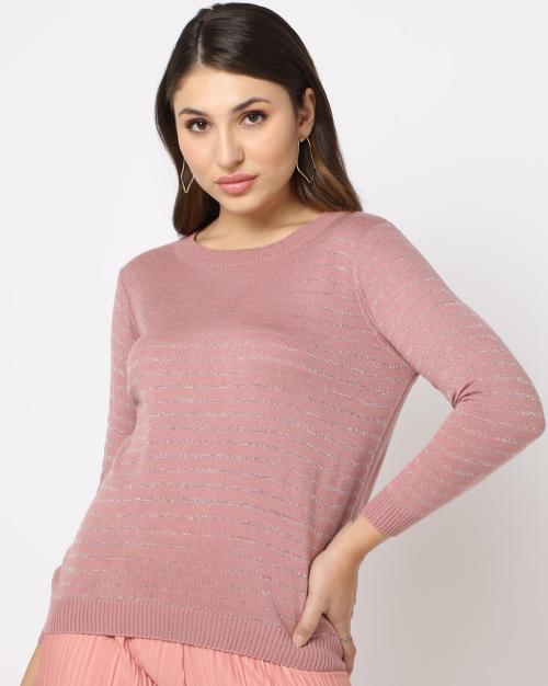 Pullover with Ribbed Hems