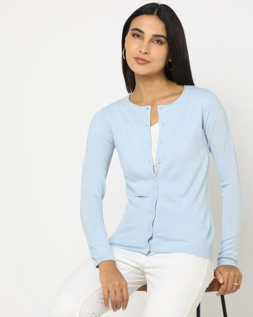 Ribbed Button-Down Cardigan