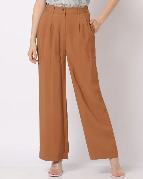 Pleated Wide-Leg Trousers