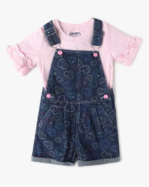 Printed Dungaree & Top Set