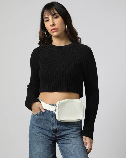 Ribbed Crop Pullover