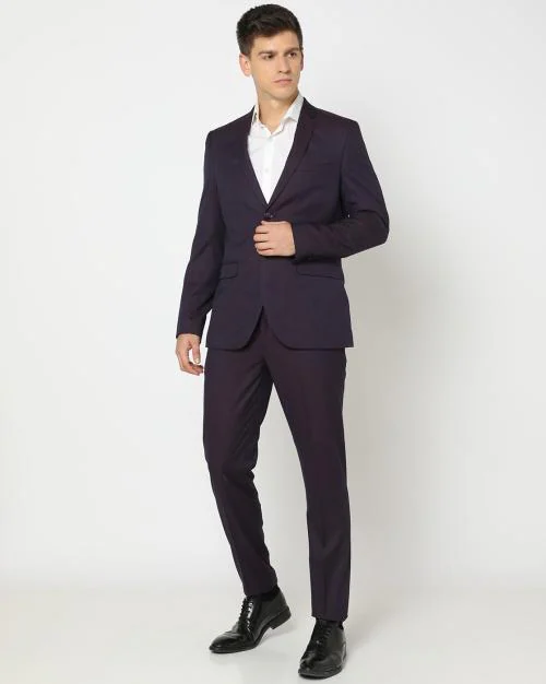 Men Slim Fit 2-Piece Suit Set