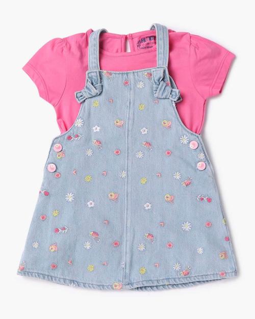 Embroidered Dungarees with Top