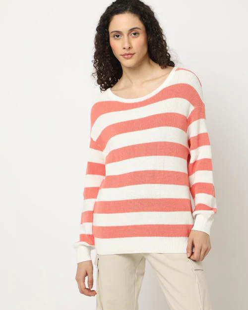 Striped Round-Neck Top