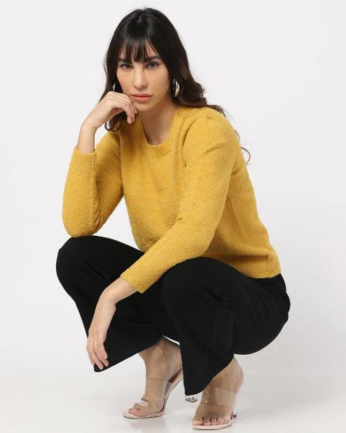 Slip-On Ribbed Hem Sweater