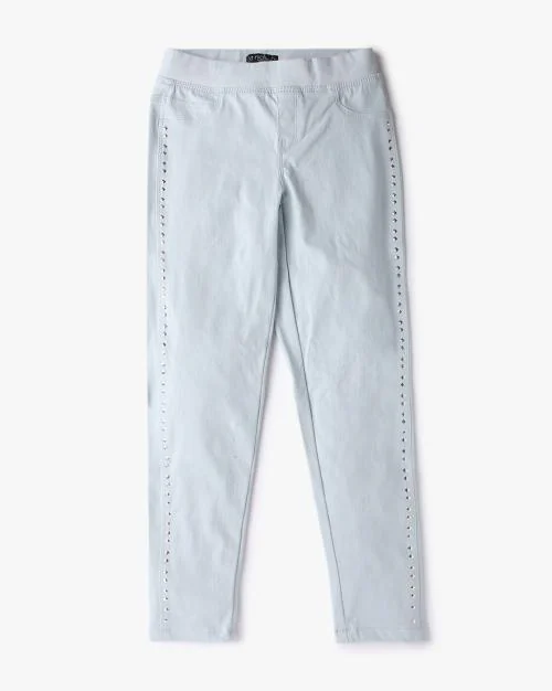 Skinny Fit Jeggings with Studded Detail