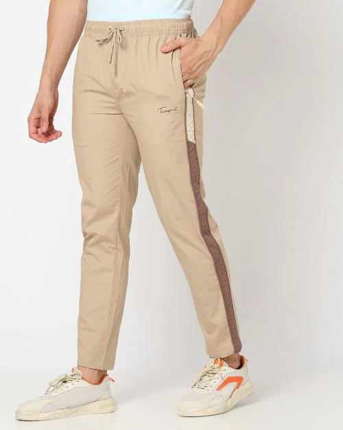 Men Track Pants with Contrast Panel