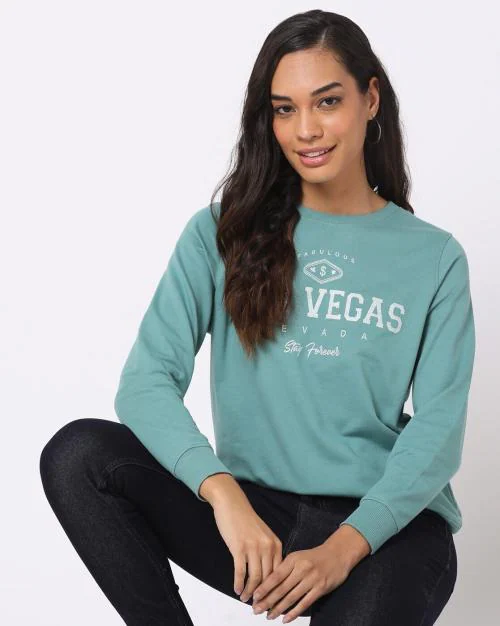 Typographic Print Crew-Neck Sweatshirt