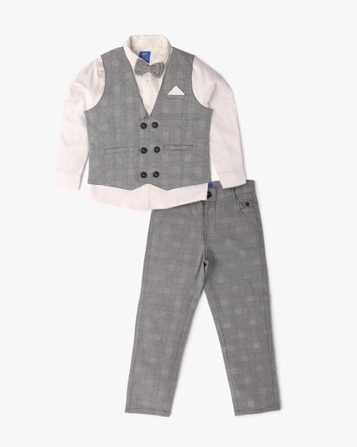 Checked Waistcoat with Shirt & Trousers