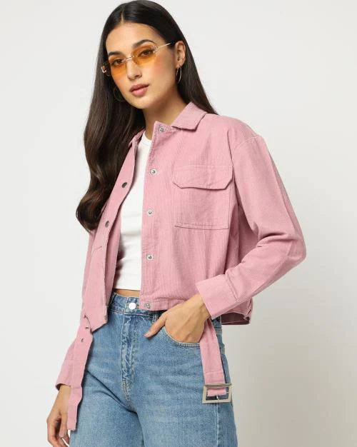 Corduroy Trucker Jacket with Belt