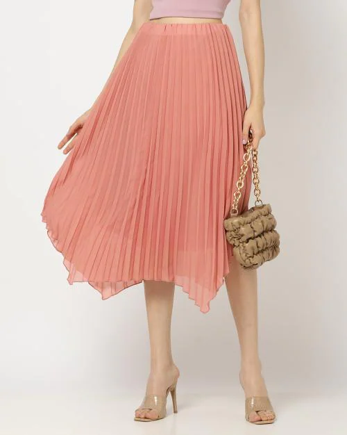 Pleated A-Line Skirt