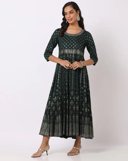 Floral Print Fit & Flare Dress