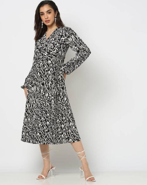 Printed Wrap Dress