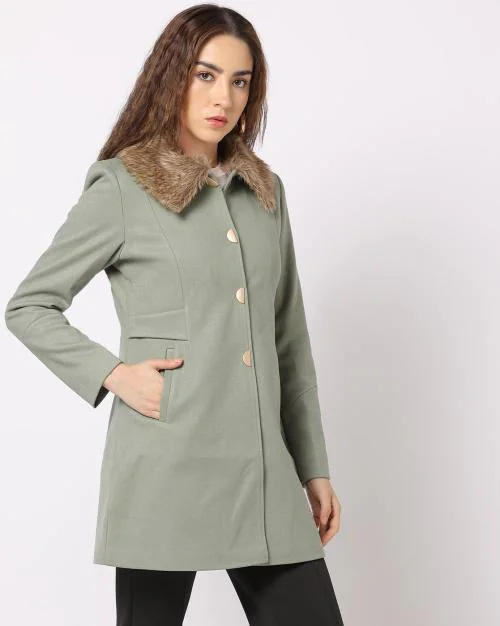 Faux-Fur Trench Coat