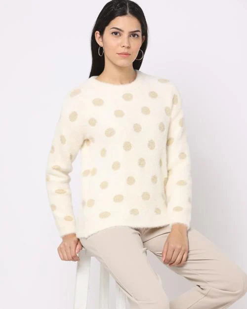 Polka-Dot Applique Pullover