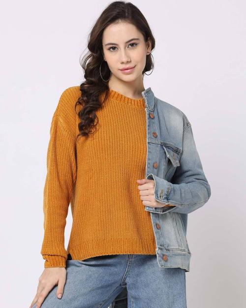 Women Knitted Relaxed Fit Pullover