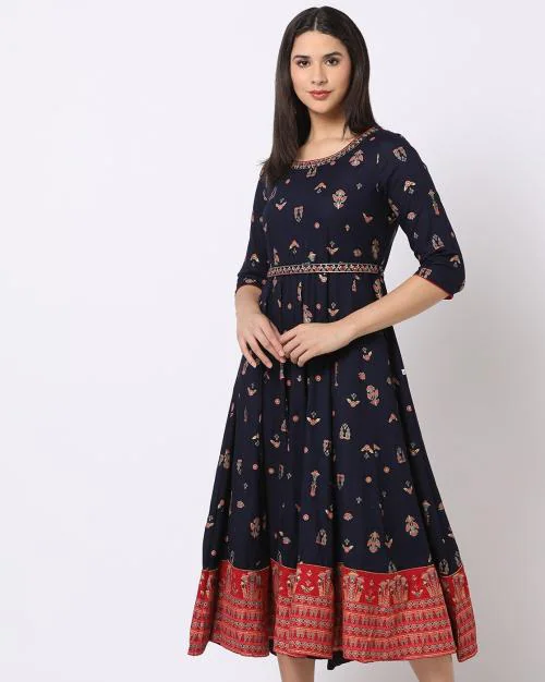 Floral Print Flared Dress