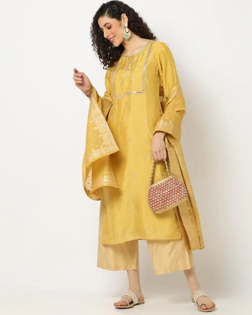 Floral Print Straight Kurta Suit Set